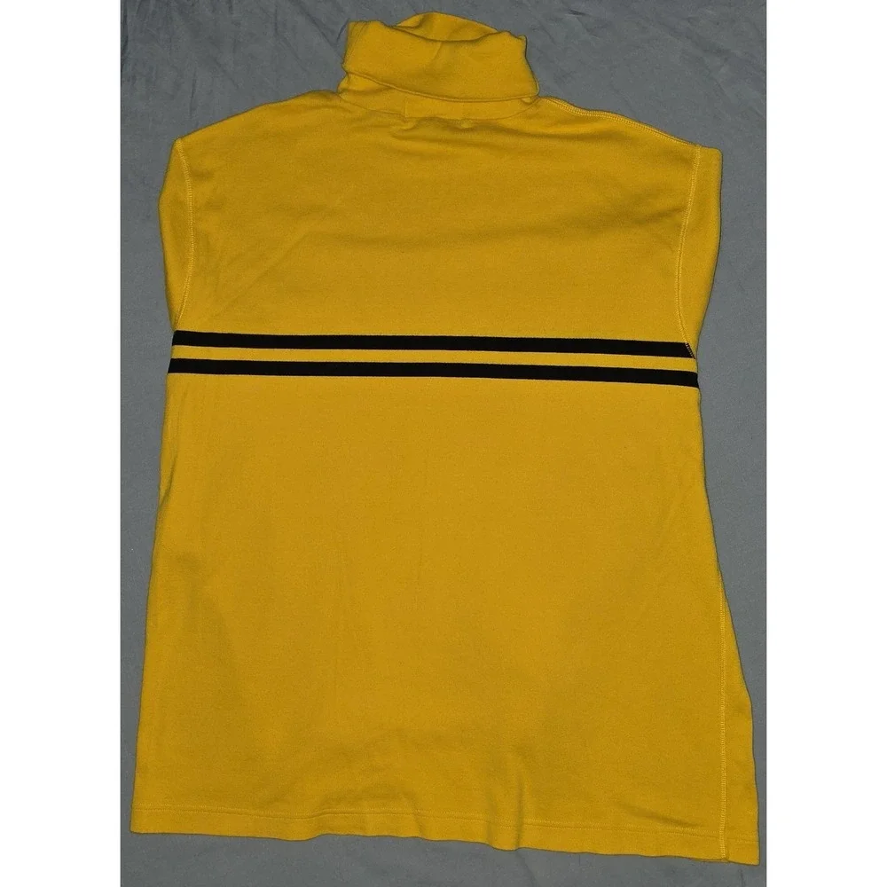 90's Ralph Lauren Mens Polo‎ Sport Striped Turtleneck 100% Yellow 2XL
